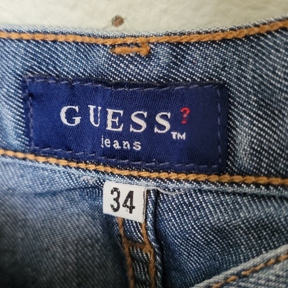 Guess Jeans Sweet Summer Western Front Slit Denim Jean Skirt size 34 Y2K Blue - Picture 6 of 8